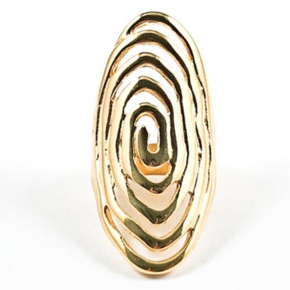 Wendy Web3 Spiral Elongated Statement Ring - Picture 2 of 3